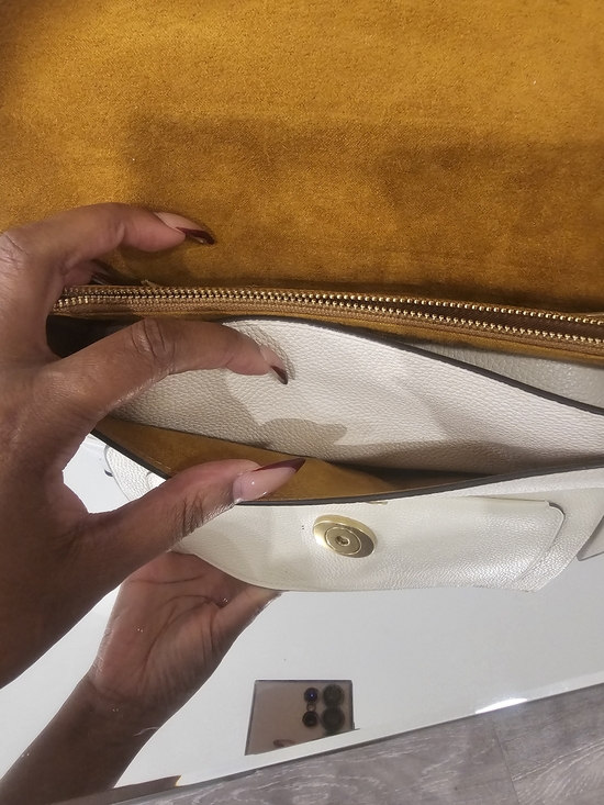 Coach Soft Pebble Leather Tabby Shoulder Bag in Chalk - Picture 7 of 9